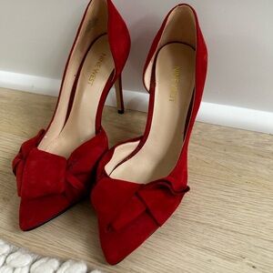 Nine West red bow heels women’s size 6